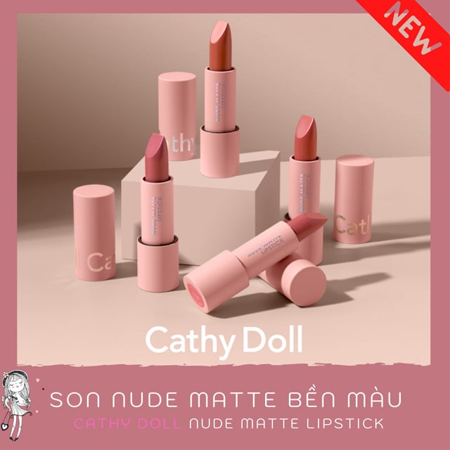 Son thỏi lì mịn Cathy Doll Nude Matte Lipstick